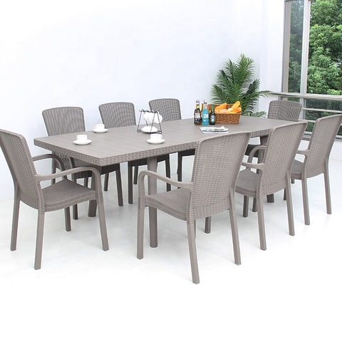 Plastic Patio Chair Extendable Garden Dining Outdoor Table Set Wholesale Outdoor Tables Products On Tradees Com