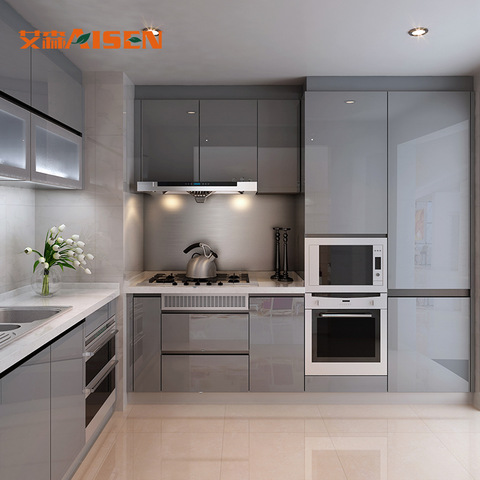 Popular High Gloss Matt Grey Lacquer Kitchen Cabinet Wholesale Kitchen Cabinets Accessories Products On Tradees Com