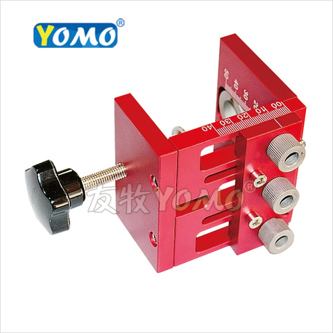 YOMO Dowelling Jig Set Wood Dowel Drilling Guide Jig Drill Bit Kit Carpentry Tool with 6 8 10mm drill and sleeve