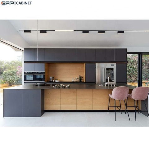 Modern Wood Lacquer Laminate Sheet Kitchen Cabinet Designs in Ankara ...